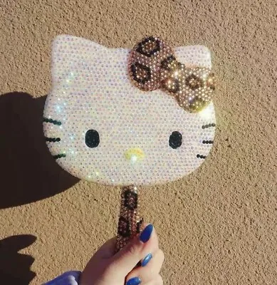 Bling Bling Deluxe Hello Kitty Crystal Makeup Hand Held Mirror  Girls Gift 🎁 • $49.95