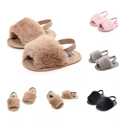 Infant Baby Girl Sandals Elastic Back Strap Flats Slipper Toddles Princess Shoes • $13.20