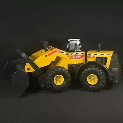 Tonka Pressed Steel Metal Plastic Truck Front Loader Tractor #728 Yellow 21  • $67.96