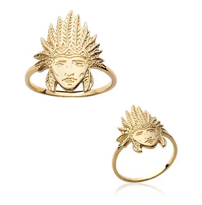 £34.02 • Buy Ring Head Indian Gold Plated 18 Carat 750/1000 Jewelry Sizes 50 With 60