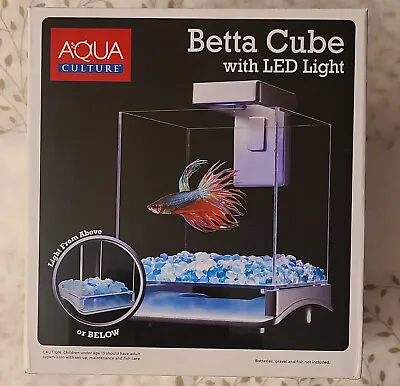 Aqua Culture Betta Cube With LED Light - Uses Three AA Batteries - New In Box • £14.74