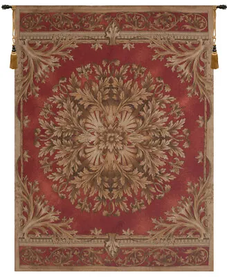 Les Rosaces In Red Medieval Woven French Tapestry Wall Hanging For Home Decor • $932