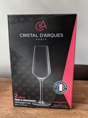 £5.99 • Buy Cristal D'Arques Champagne Flute Prosecco Glasses - Set Of 2 - 