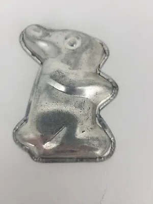 Rabbit Bunny Figurine Candy Chocolate Mold Metal Miniature Tin Vintage Bakeware • $14.55