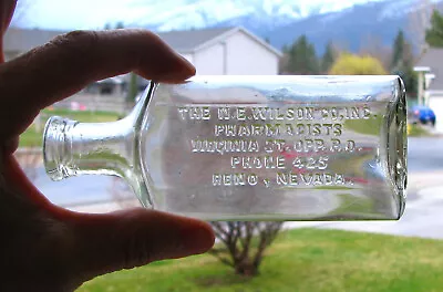 Ca 1915 RENO NEVADA / N E WILSON PHARMACISTS Old Medicine Bottle Machine Made! • $9.95