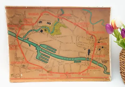 An Original Vintage Glasgow Subway Underground Map From Train Carriage • £495