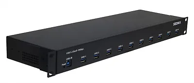 SEDNA - 19 Inch 1U Rack Mount 10 Port USB 3.2 Gen II Hub (10Gbps) With 5V 10A AC • $229