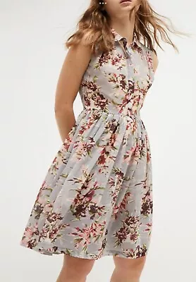 French Connection Alerie Shirt Dress NEW Gray Floral Wedding Designer RRP $95 • $19.99