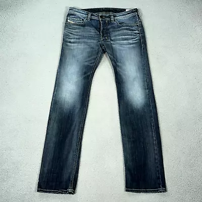 Diesel Jeans Mens 32x32 Blue Denim Slim Straight Safado Stretch Button Fly • $47.99