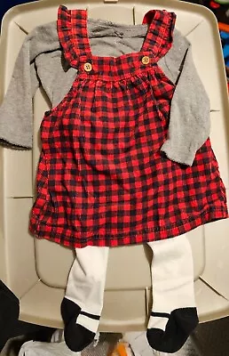 Baby Girl's Carter's 3 Piece Tee & Jumper Set 6M • $8