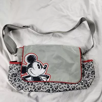 Disney Baby Mickey Mouse Gray Red Diaper Bag Tote Travel • $29.95