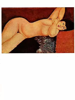 1970 Vintage Amedeo MODIGLIANI  NUDE RESTING  Full COLOR Offset Lithograph Print • $9