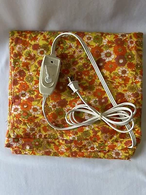 Groovy 1970's Electric Heating Pad Retro Flower Power Removable Cover Works • $41