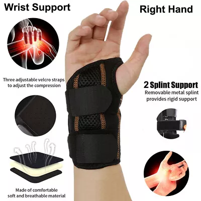 Right Hand Wrist Brace Carpal Tunnel Support Splint Hand Sprain Arthritis Sport • $5.99