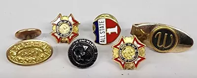 6 Vintage Pins Cuff Links Free Mason Pin Veterans Of Foreign Wars Good Condition • $0.99