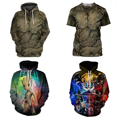 Guardians Of The Galaxy Groot 3d Print Hoodie Men Women Pullover Jumper Top • £20.39