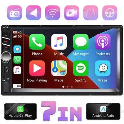 Apple Carplay Car Stereo Radio Android Auto 7  2Din Touch Screen Bluetooth Play • $19.97