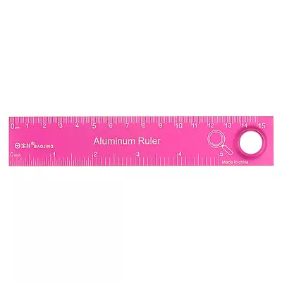 Straight Ruler 6 Inch Metric English Magnifier Measuring Tool Hot Pink • $10.38