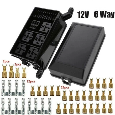 £10.33 • Buy Fuse Relay Box 6 Relay Holder 12V Fuse Box 6 Way Fuse Holder Fuse Block Car Boat