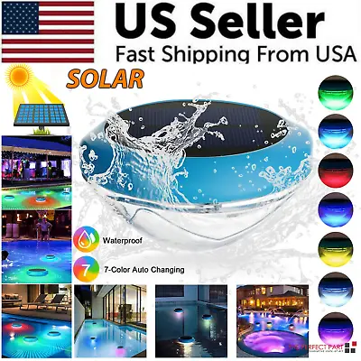 Solar LED RGB Light Outdoor Garden Pond Swimming Pool Floating Waterproof Lamps • $11.89