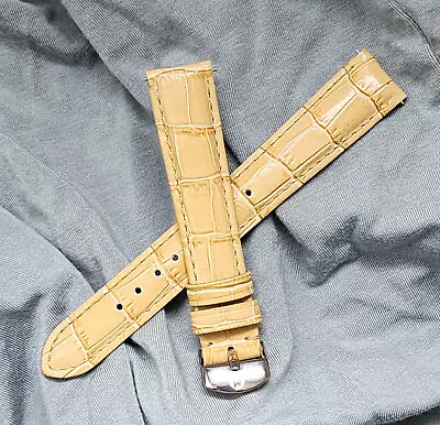 16mm Apricot Genuine Leather CROCO Interchangeable Band Strap For Michele Watch • $12.30