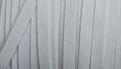 Premium Braided Elastic 100% Polyester 6mm ULTRA WHITE Per Metre • $2.14