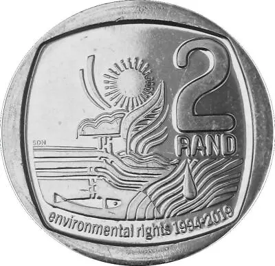 South Africa 2 Rand Coin | Environmental Rights | 2019 • $6.32