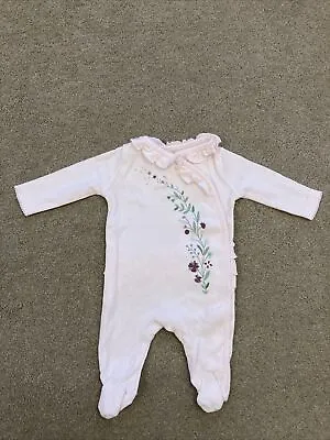 Mamas & Papas Baby Girls Babygrow / Sleepsuit Age Newborn • £4.99