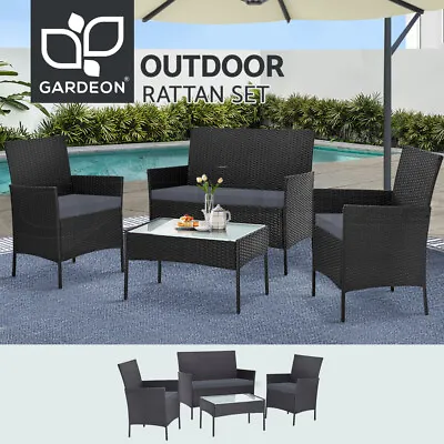 $285.95 • Buy Gardeon 4 PCS Outdoor Furniture Setting Garden Patio Wicker Dining Lounge Set