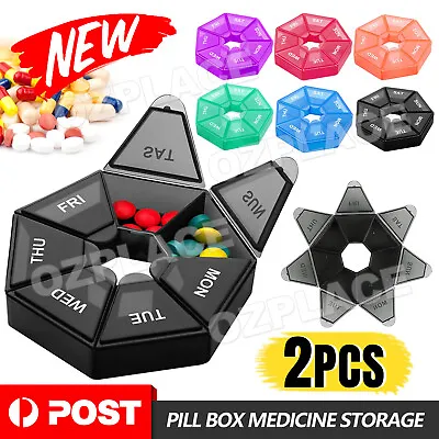 7Day Pill Box Medicine Storage Weekly Tablet Container Case Organizer Dispenser • $6.45