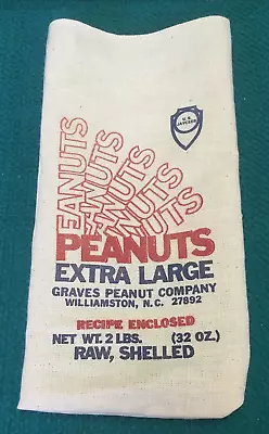 Vintage : U.S. JAYCEES  Burlap  PEANUT SACK @ Graves Peanut Co. NORTH CAROLINA • $12