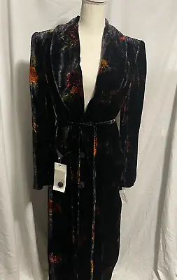 Vintage Emanuel Ungaro Parallele Full Length Silk Velvet Coat Size 12 - RARE! • $899.99