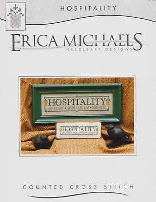 Cross Stitch Erica Michaels Hospitality Sign Vintage OOP  Needlework Embroidery • $8.95