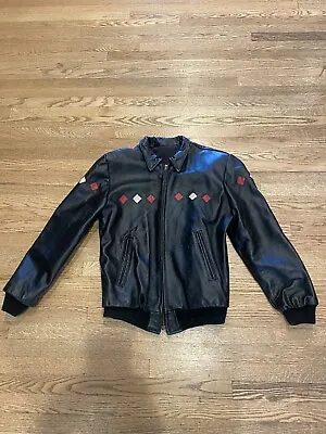 $80 • Buy Black Leather Jacket, Vintage, Cool, Rocker, New York, Hollywood, Biker, Punk