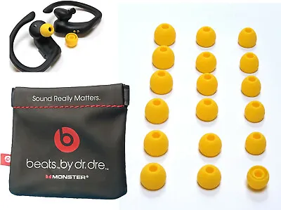 18 YELLOW Earbuds Eargels For Powerbeats-PRO With NON-charging Carrying Pouch • $12.55