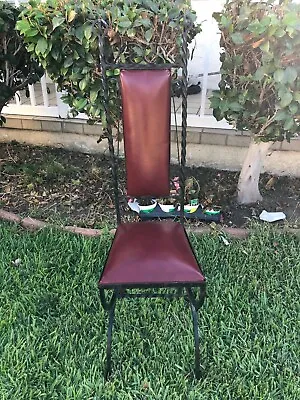 Vintage Wrought Iron Skinny High Back Coat  Bachelor Chair  • $450