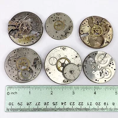 6 Pocket Watch Main Plates Bridges Gears Barrel Wheels Parts Steampunk Movement • $17.99