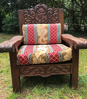 RARE Spanish Mexican Hacienda Hand Carved Wooden Couch & Chair Heavily Carved • $2800