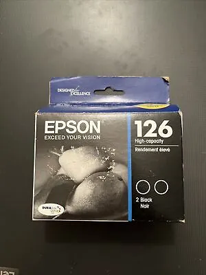 Genuine Epson 126 Black Printer Ink 2 Cartridges T126120-D2 EXP 05/2020 NEW • $18.97