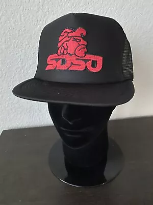 Sdsu San Diego State Retro Throwback Aztecs Black Flat Bill Trucker Mesh Cap Hat • $15.12