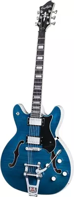 Hagstrom Tremar Viking Deluxe Semi-Hollow Body Electric Guitar - Cloudy Seas • $849.95