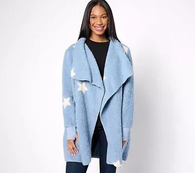 BumbleBella By Jill Martin Women's Plus Sz Jacket 3X Sherpa Long Blue A615044 • $20.90