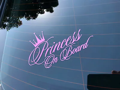 $5.98 • Buy PRINCESS ON BOARD Baby Girl Car Ute 4x4 Vinyl Decal Cute Fun Window Car Sticker 