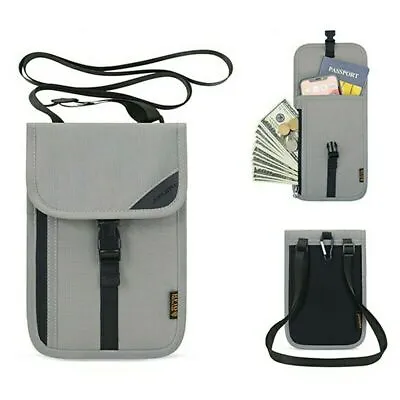 Multifunction Anti-theft Wallet Hidden Neck Pouch Passport Cover Cards Holder • £6.30