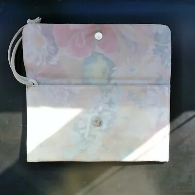 M0851 Clutch Limited Ed Shiny Pastel Flower Pattern Leather Wristlet • $58