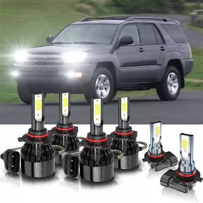 For 2003 2004 2005 Toyota 4Runner - 6X LED Headlight Hi-Lo + Fog Light Bulbs Kit • $37.49