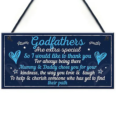 £3.99 • Buy Godfather Gifts For Christmas Godparent Christening Friend Dad Grandad Gift Sign