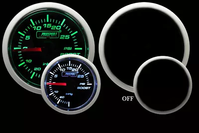 Mechanical Boost Gauge -Green And White 52mm (2 1/16 ) -30vac. To 30 Psi Range • $41