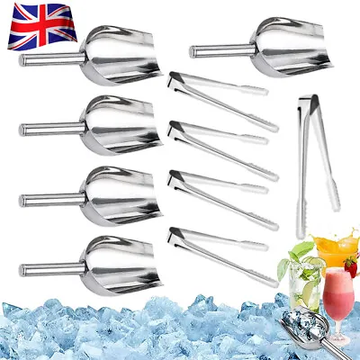 5-10PCS Sweet Candy Buffet BBQ Stainless Steel Ice Scoops Tongs Wedding Party UK • £3.99