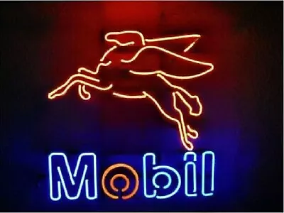 Mobilgas Pegasus Flying Horse Mobil Gas Oil 24 X20  Neon Sign Lamp Handmade Shop • $210